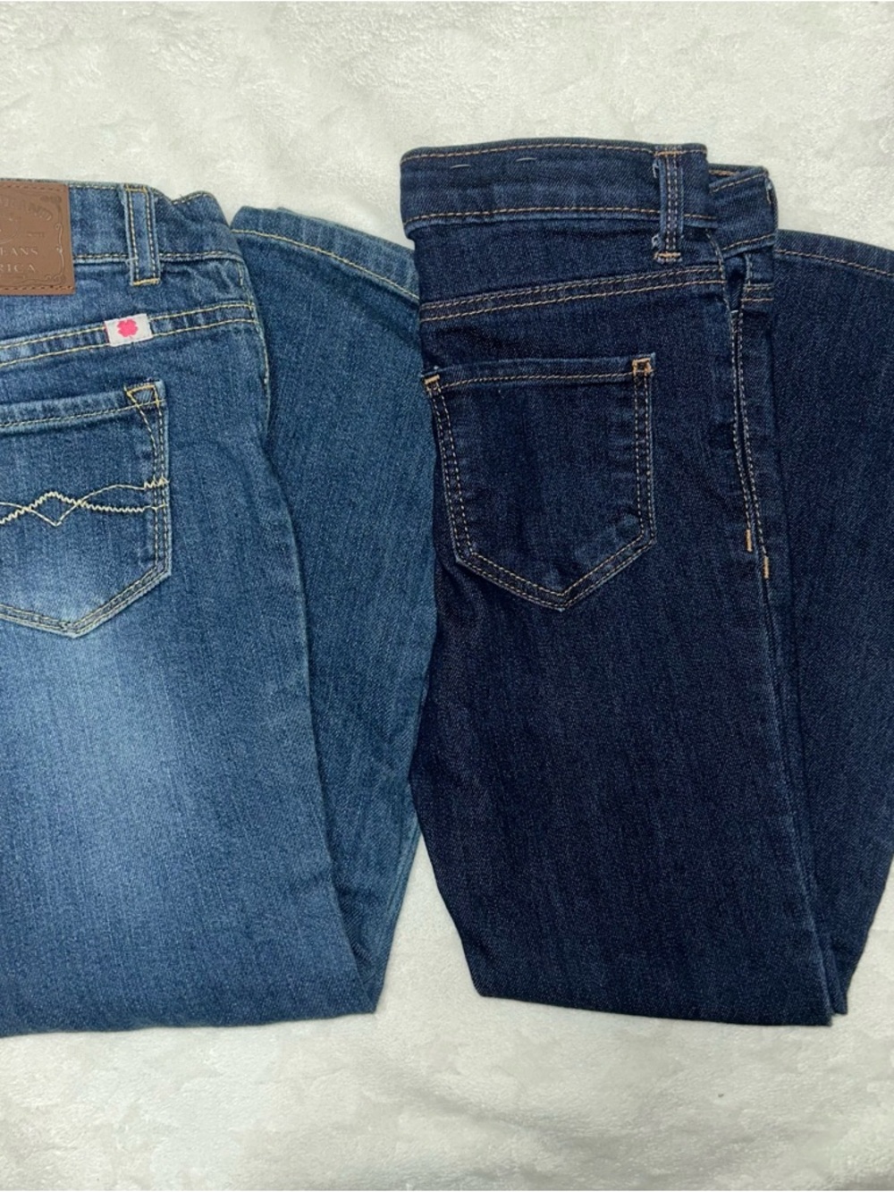 Lucky Brand Straight Leg Jeans in Light Blue and Dark Blue Osh B’gosh bootcut